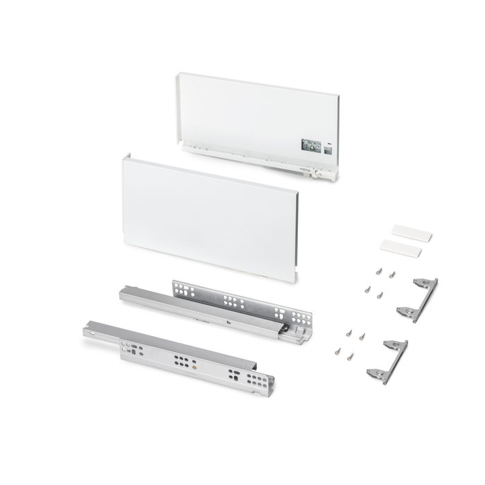 Emuca Tiroir extérieur Protone 30kg , coulisses à sortie totale et fermeture amortie, hauteur 178mm, profondeur 350mm, Acier, Peint en blanc Emuca Tiroir extérieur Protone 30kg , coulisses à sortie totale et fermeture amortie, hauteur 178mm, profondeur 350mm, Acier, Peint en blanc