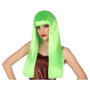 BigBuy Carnival Perruque Longue Lisse Verte avec Frange 60cm