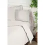 Ensemble de lit 5 pieces - Housse de couette renforcee 220 x 240 cm + 2 taies d'oreiller 60 x 60 cm - 100% coton 155 fils - Blanc - King Size