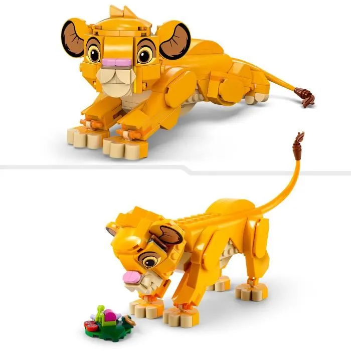 LEGO Disney 43243 Simba, Jouet de Construction Bébé Lion du Roi Lion, Cadeau Enfant - 30e Anniversaire