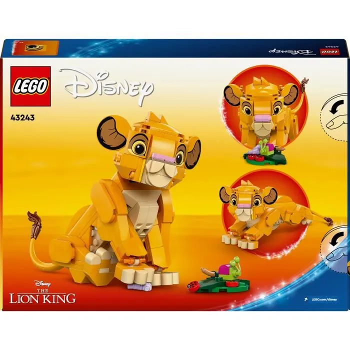 LEGO Disney 43243 Simba, Jouet de Construction Bébé Lion du Roi Lion, Cadeau Enfant - 30e Anniversaire