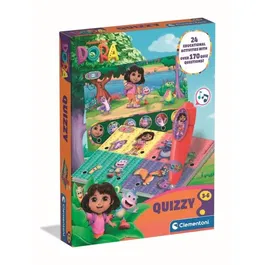 Clementoni Quizzy Dora l'Exploratrice - Jeu Éducatif Interactif avec Stylo Électronique et Cartes - Pour Enfants de 3 Ans et Plus