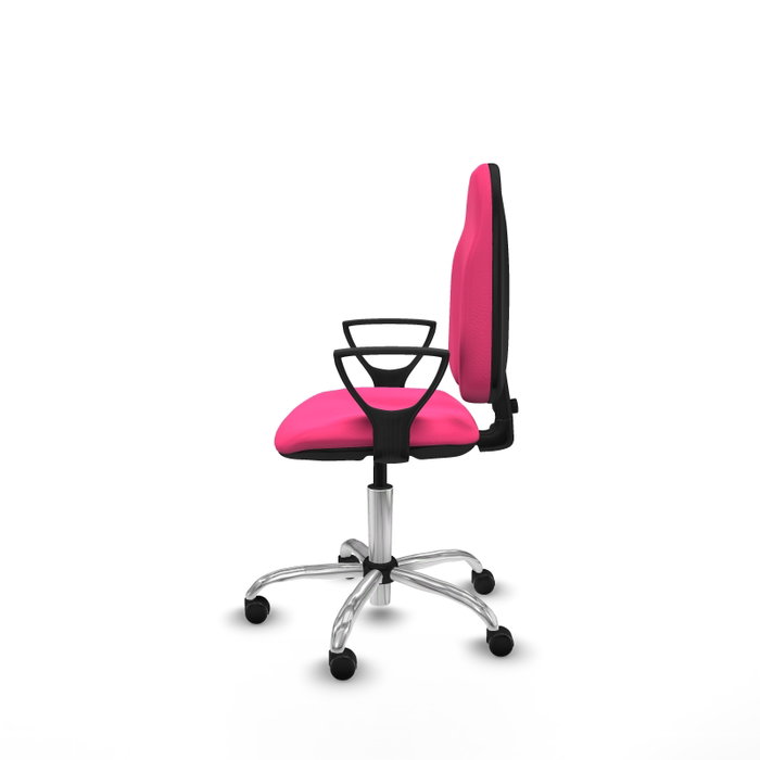 PIQUERAS Y CRESPO Chaise de bureau Algarra, similicuir rose, piètement chromé PIQUERAS Y CRESPO Chaise de bureau Algarra, similicuir rose, piètement chromé