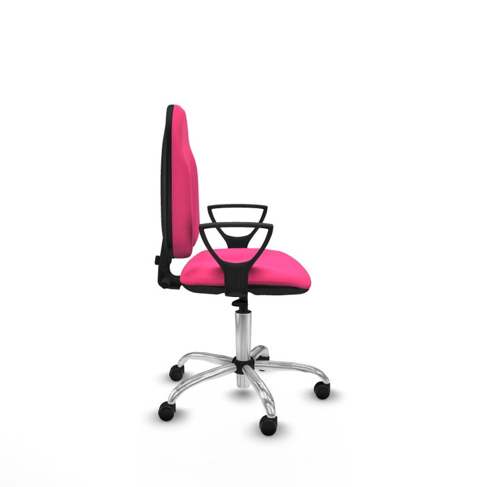 PIQUERAS Y CRESPO Chaise de bureau Algarra, similicuir rose, piètement chromé PIQUERAS Y CRESPO Chaise de bureau Algarra, similicuir rose, piètement chromé