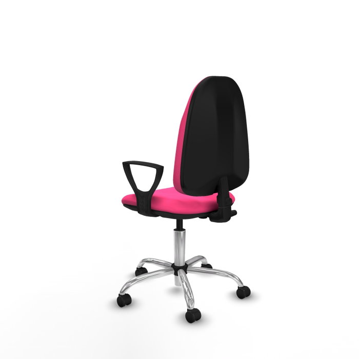 PIQUERAS Y CRESPO Chaise de bureau Algarra, similicuir rose, piètement chromé PIQUERAS Y CRESPO Chaise de bureau Algarra, similicuir rose, piètement chromé