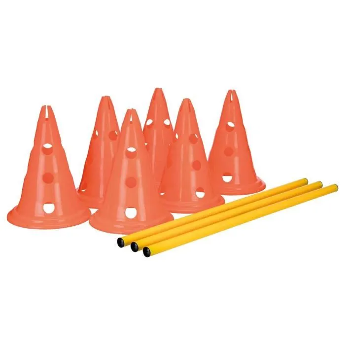 TRIXIE Lot de 3 activités d'obstacle pour chien - Ø 23 x 30 cm - 78 cm de hauteur - Orange et jaune