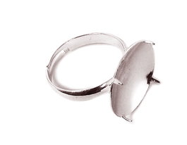 Innspiro Anneaux métalliques argentés ajustables avec base à griffes 16 mm pour pierres de 18 mm