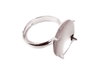 Innspiro Anneaux métalliques argentés ajustables avec base à griffes 16 mm pour pierres de 18 mm