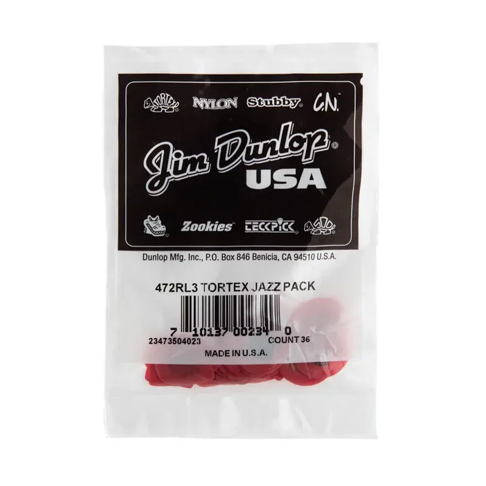 DUNLOP Tortex Jazz III Light - Pack de 36 DUNLOP Tortex Jazz III Light - Pack de 36