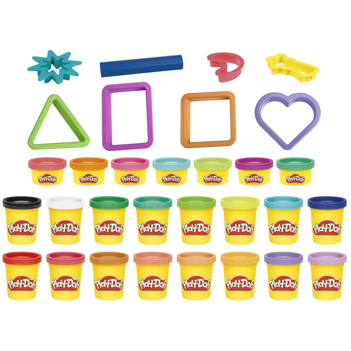 Play-Doh Coffret Cadeau de Pâte à Modeler avec 23 Pots et 8 Accessoires - Loisirs Créatifs Enfants Dès 3 Ans
