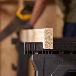 Stanley STST1-70713 Lot de 2 tréteaux pliables professionnels, charge 450kg, longueur 70cm, noir, garantie 2 ans