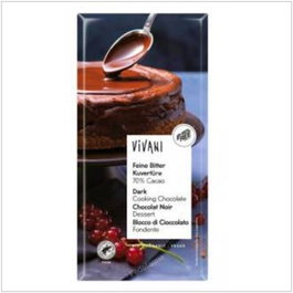 Vivani Chocolat Noir 70% Pour Desserts 200g Bio Vegan Rainforest