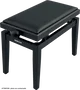 QUIKLOK Banquette Piano Deluxe Pb100 Madera Noir Brillant - Tabouret réglable, revêtement simili cuir, 100 kg, 560x320 mm, hauteur 480-570 mm