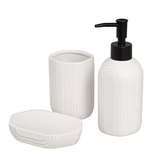 Ensemble de Bain Blanc Céramique 21 x 7 x 19 cm Ensemble de Bain Blanc Céramique 21 x 7 x 19 cm