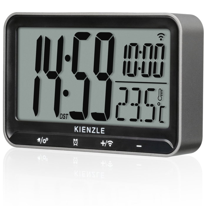 Kienzle Réveil Numérique Horizontal Radio-commandé Anthracite