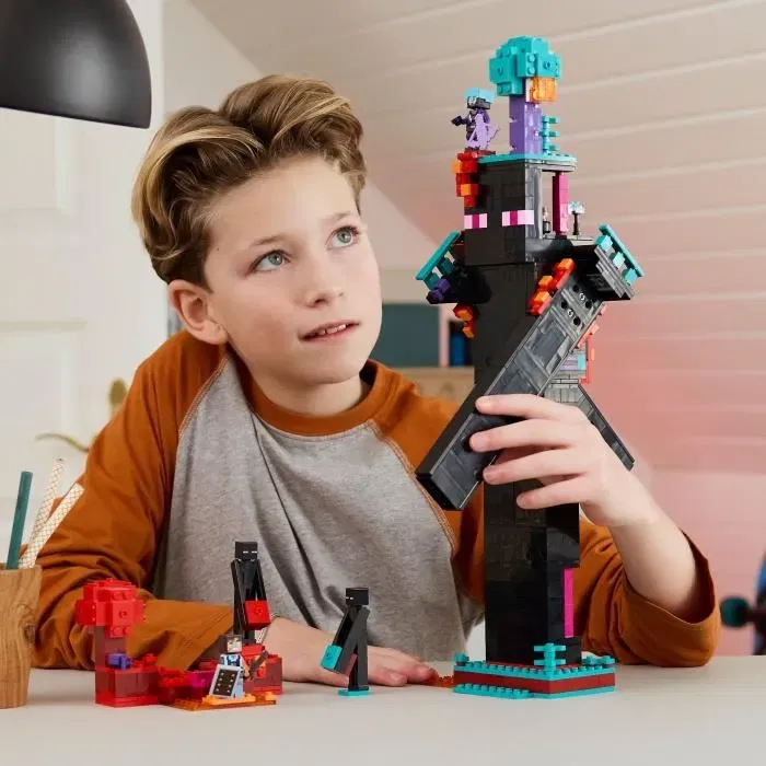 LEGO Minecraft 21279 La Tour de l'Enderman - Jeu de Construction avec 867 Pièces, Figurines Enderman et Forteresse pour Enfants Dès 9 Ans
