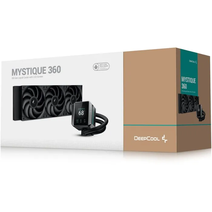 Deepcool Mystique 360 AIO Watercooling (Noir) - Waterblock LCD, Ventilateurs 3x 120mm, Compatible Intel LGA1700/1200/1151 & AMD AM5/AM4 Deepcool Mystique 360 AIO Watercooling (Noir) - Waterblock LCD, Ventilateurs 3x 120mm, Compatible Intel LGA1700/1200/1151 & AMD AM5/AM4