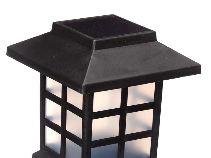 Ibergarden Balise Solaire Extérieure Carrée Noir Plastique 8.5x8.5x29.5 cm (Set de 6)
