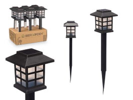 Ibergarden Balise Solaire Extérieure Carrée Noir Plastique 8.5x8.5x29.5 cm (Set de 6)