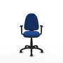 PIQUERAS Y CRESPO Chaise de bureau Aýna, Similicuir Bleu, Mécanisme Asynchrone