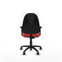 PIQUERAS Y CRESPO Chaise de bureau Algarra, tissu orange foncé, accoudoirs 2D