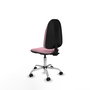 PIQUERAS Y CRESPO Chaise de bureau Algarra, tissu rose, base chromée sans accoudoirs