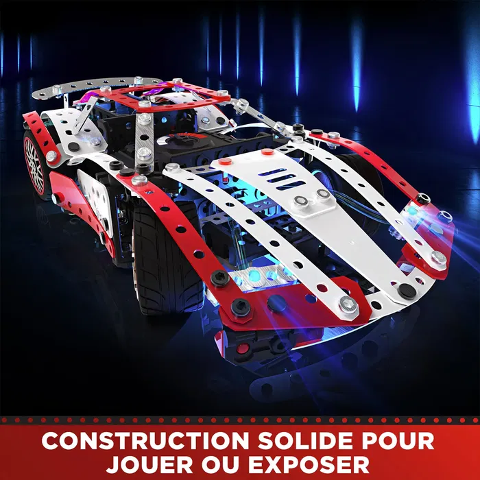 Bandai Meccano Supervoiture Coffret de Construction 25 Modèles en 1 - APM20105, 225 Pièces, avec Outils, pour Enfants dès 10 Ans