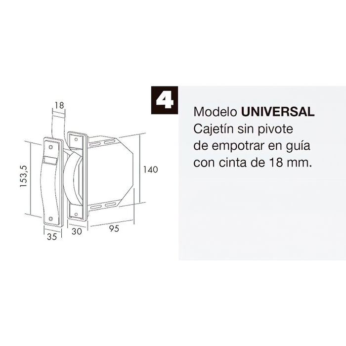 WOLFPACK LINEA PROFESIONAL Enrouleur sangle volet mini blanc 18 mm