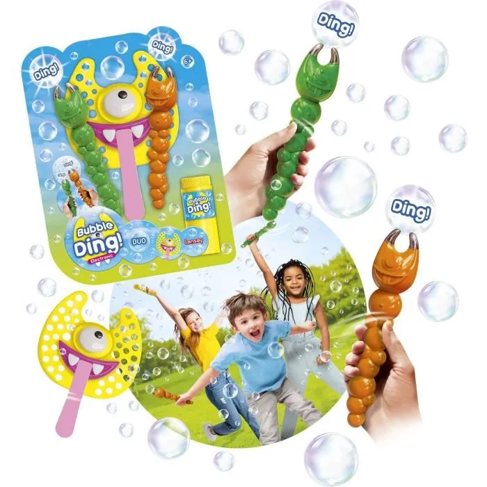 Lansay 25640 Jeu électronique Bubble Ding Duo Bulles Party - Jeu de bulles avec baguette sonore - Dès 6 ans