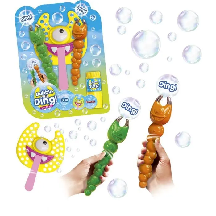 Lansay 25640 Jeu électronique Bubble Ding Duo Bulles Party - Jeu de bulles avec baguette sonore - Dès 6 ans