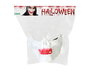 Masque de Squelette Blanc Halloween avec Capuche Noire et Sourire Sarcastique pour Homme, Déguisement Macabre et Effrayant pour Fête