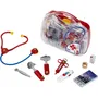 KLEIN Mallette Docteur Enfant 3 ans - Accessoires Jouets (Stéthoscope, Otoscope, Téléphone, Thermomètre Électronique Sonore et Lumineux) - Rouge - Réf. 4368