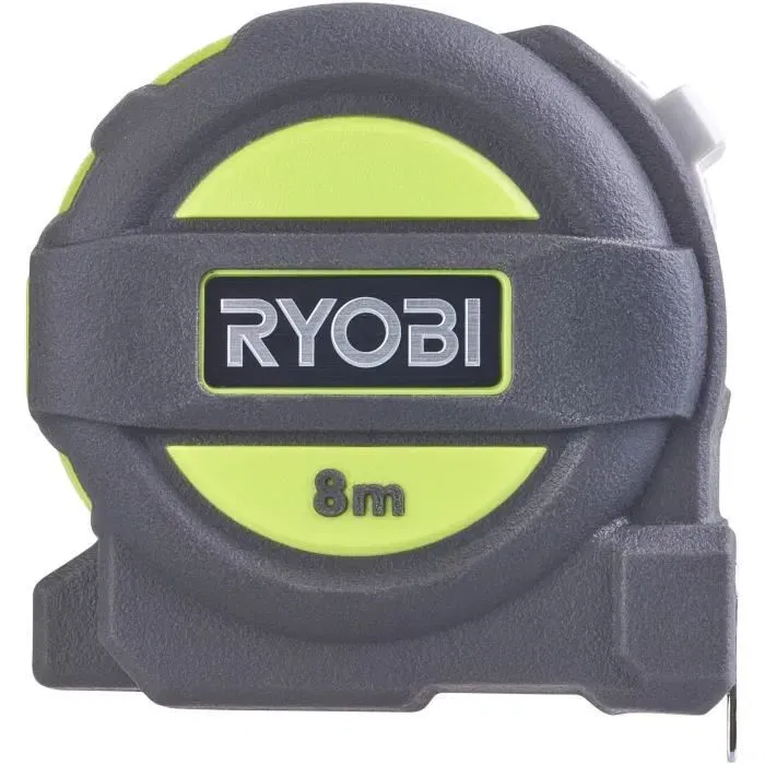 Ryobi - Mètre à ruban 8 m - RTM8M - Largeur 25 mm pour lisibilité maximale, conception robuste et outil fiable