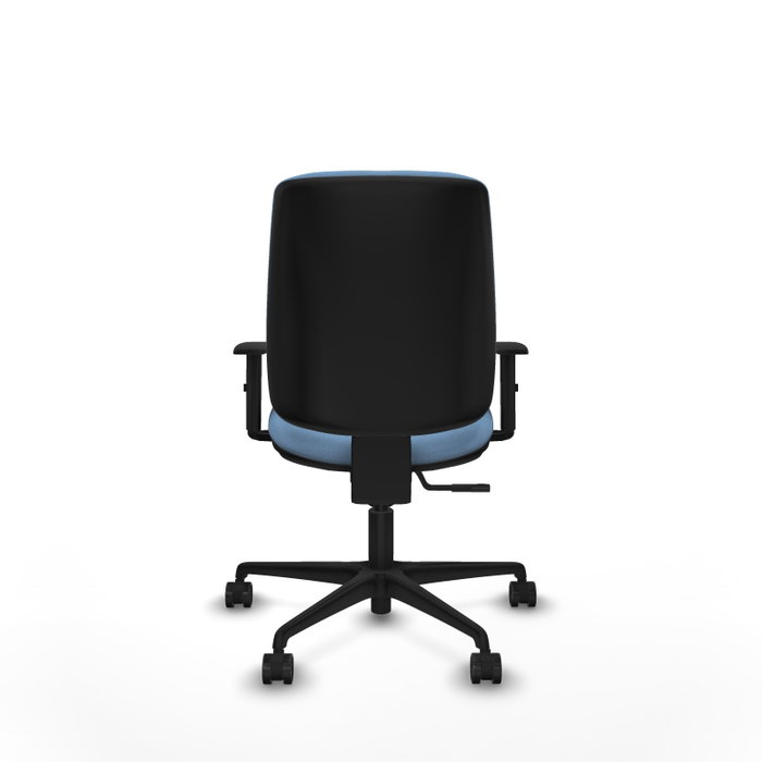 PIQUERAS Y CRESPO Chaise Alares Synchro Tissu Bleu ciel, Base Nylon Noir, Accoudoir 1D, Sans appui-tête, Roulettes 65mm
