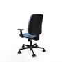 PIQUERAS Y CRESPO Chaise Alares Synchro Tissu Bleu ciel, Base Nylon Noir, Accoudoir 1D, Sans appui-tête, Roulettes 65mm