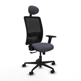PIQUERAS Y CRESPO Chaise Zulema Synchro Gris foncé et Noir