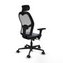 Piqueras y Crespo Chaise de Bureau 3D036N2 Gris avec Appui-tête