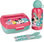 Safta Set de bouteille isotherme et boîte à sandwich avec couverts Minnie Mouse Naive 21x18x7 cm pour enfant dès 3 ans