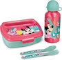 Safta Set de bouteille isotherme et boîte à sandwich avec couverts Minnie Mouse Naive 21x18x7 cm pour enfant dès 3 ans