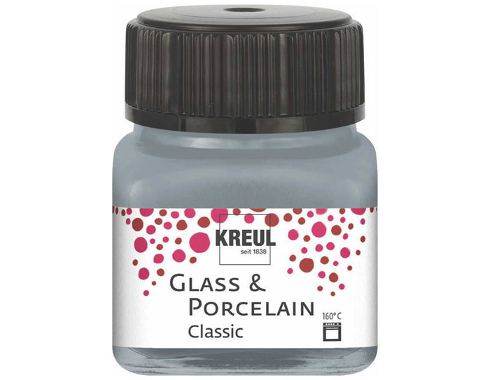 Kreul Peinture verre et porcelaine GLASS&PORCELAIN Classic métallique argent 20ml Kreul Peinture verre et porcelaine GLASS&PORCELAIN Classic métallique argent 20ml