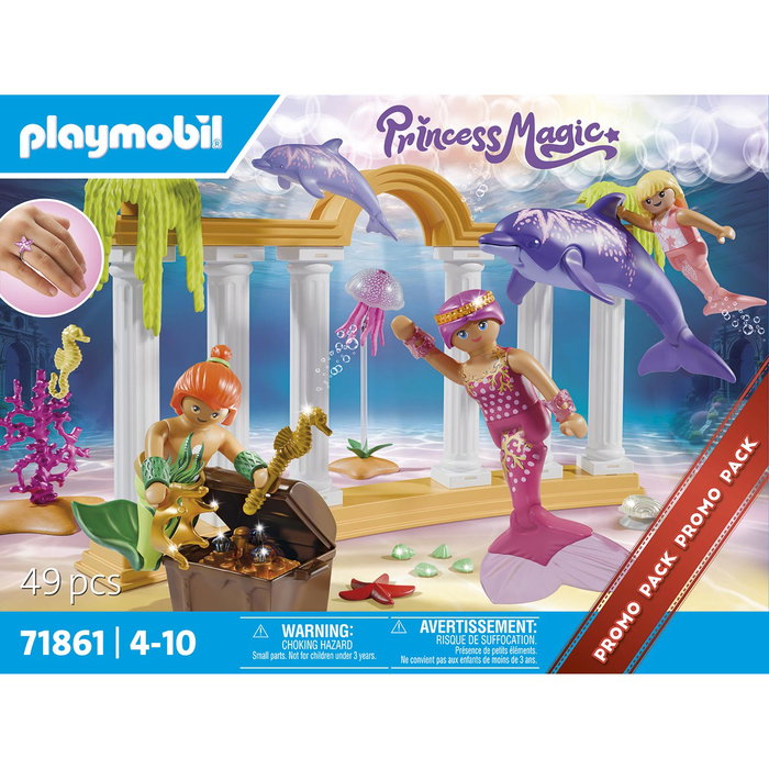 Playmobil Trésor des sirènes avec des dauphins, Princess Magic Promo Packs, 49 pièces