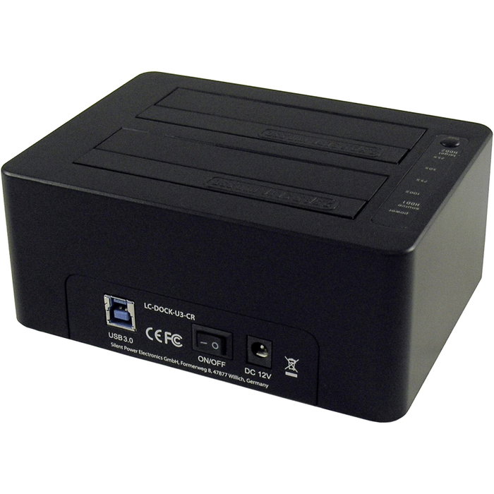 LC-Power LC-DOCK-U3-CR Station d'accueil HDD Dual Bay avec fonction de copie et lecteur CF/SD LC-Power LC-DOCK-U3-CR Station d'accueil HDD Dual Bay avec fonction de copie et lecteur CF/SD