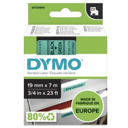 Dymo D1 Ruban d'étiquetage 19mm x 7m Noir sur Vert