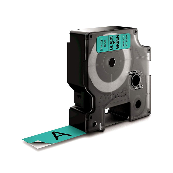 Dymo Ruban d'étiquetage D1 19mm x 7m Noir sur Vert 45809
