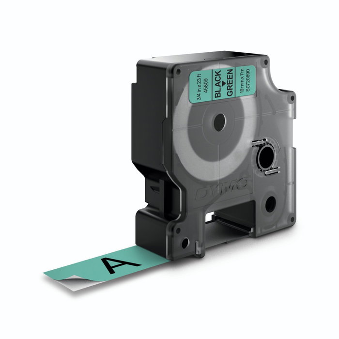 Dymo Ruban d'étiquetage D1 Noir sur Vert 19 mm x 7 m