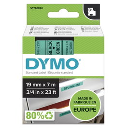 Dymo Ruban d'étiquetage D1 19mm x 7m Noir sur Vert 45809 (S0720890)​