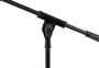 SBG Support Microphone Sol avec Trépied et Hauteur Réglable - Acier Noir