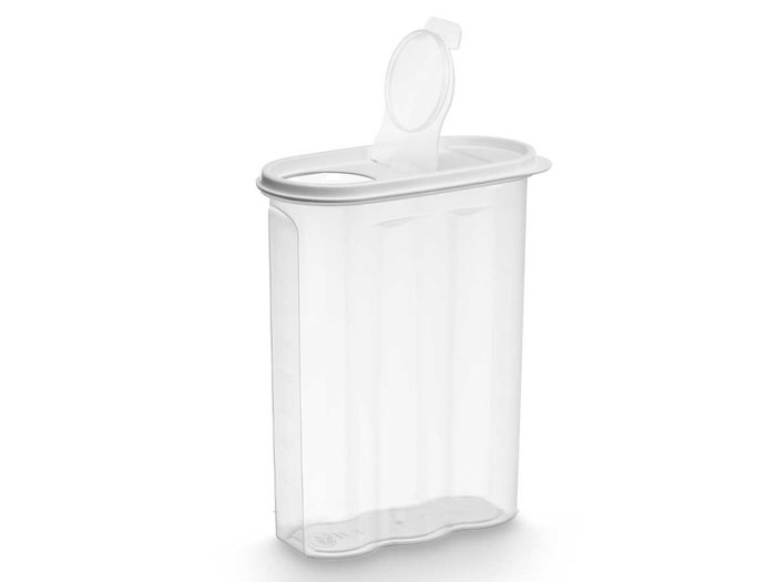 Leknes Boîte de Rangement Multiusage pour Céréales avec Couvercle Gris 2,4 L Plastique PP 19x24x9 cm (Set de 24)
