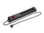 Lanberg SP1 Multiprise 5 Prises Schuko avec Protection Enfant Interrupteur et Parafoudre Noir 150cm