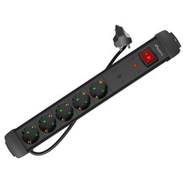 Lanberg SP1 Multiprise 5 Prises Schuko avec Protection Enfant Interrupteur et Parafoudre Noir 150cm